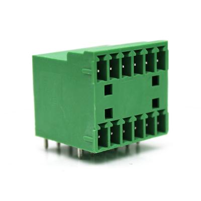 China DG15EDGRH-3.81mm pitch double layer male pluggable type 90 angle soldering terminal block CONNECTOR for sale