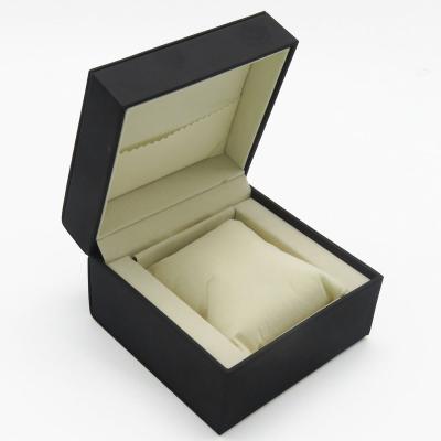 China Black leather insert leather irvory pillow jewelry pu bracelet packing men's watch box case for sale