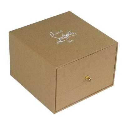 China Custom Luxury Recyclable Kraft Paper Gift Box Gift Wrapping Box with Golden Handle for sale