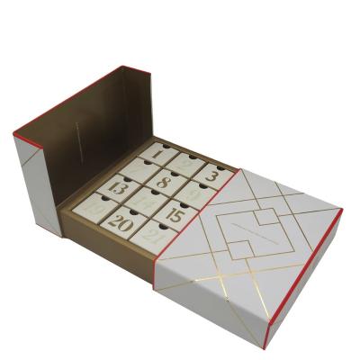 China Recyclable Customized Height Shooter Christmas Festival Beauty Advent Calendar Cosmetic Gift Chocolate Box for sale