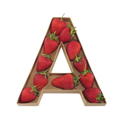 China Disposable 26 Letters Shaped Seed Paper Cake Strawberry Packaging Chocolate Covered Wedding Gift Display Box for sale