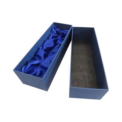 China Handmade Black Luxury Simple Cardboard Gift Long Stem Rose Box Packaging Flower With Velvet Insert for sale