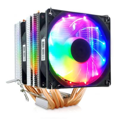 China Cooler 90mm Colorful Lightweight Temperature Control COOLMOON M-X6 CPU CPU PWM Fan for sale