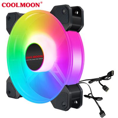 China COOLMOON JD2 CPU Computer PC Air Cooling Fan 120mm PWM Adjust Speed ​​5V ARGB Timing Motherboard Lights CPU Cooler Fan for sale