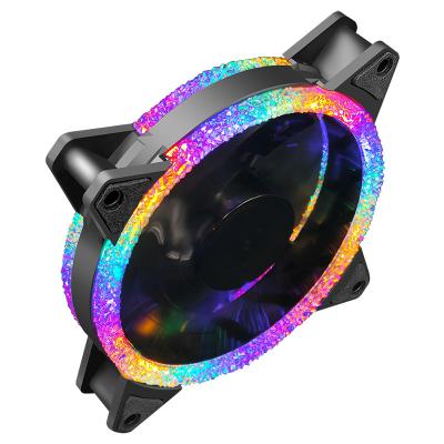 China COOLMOON DX-12 120mm Double Ring Computer Case PC Gaming Computer Case Fans Rainbow Color LED Chassis Fan for sale