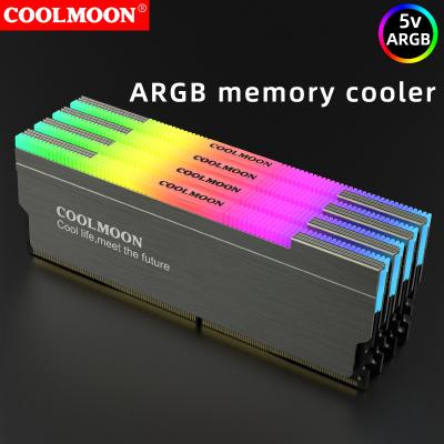 China Colorful Light Changes RAM Shell Vest COOLMOON RAM Cooler 5V ARGB Memor Glowing Cooling Aluminum Desktop RAM Heatsink Radiator for sale