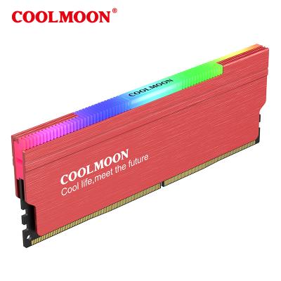 China RAM COOLMOON RA1 ARM Cooler Vest 5VARGB Memory Module Shell Cooling Glowing Cooling RAM Heatsink Desktop PC for sale