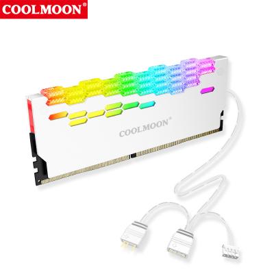 China NEW Design COOLMOON RA-2 RAM Cooler 5V ARGB SYNC Memory Module Shell PC RAM Vest Cooling Desktop Memory Without Casing for sale