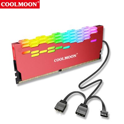 China Desktop Computer Memory Without Enclosing COOLMOON 5v ARGB RAM Cooler Colorful Lights Memory Module Heatsink Shell RAM Lil Cooling Heatsink for sale