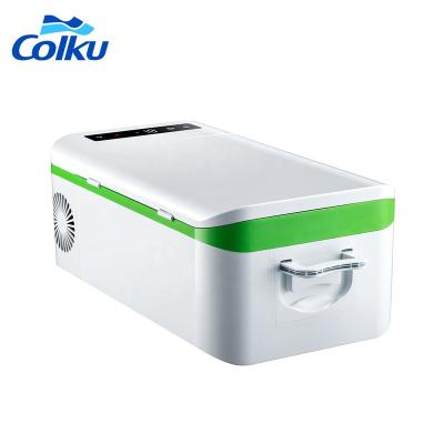 China Low Noise Hot Sale 12v 24v Electric Mini Car Refrigerator With DC Compressor LED Light 15 L -18 Degree Car for sale