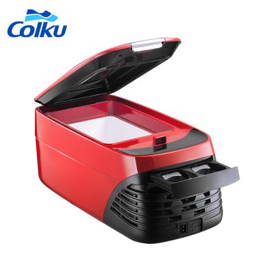 China 8L COMPRESSOR Beauty Skin Car Fridge Mini Freezer Colorful AC DC Camper Outdoor Camping Fridge Auto Electric Cold Hot Electric for sale