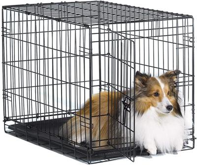 China Breathable Single Folding Metal Dog Crate Door Pet Cage Wholesale for sale