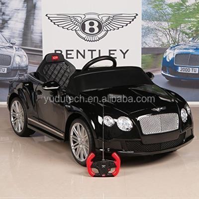 China Ride On Toy Bentley GTC 12V Kids Ride On Wheels Battery Powered Car With RC Exterior And Floor Mat, Black for sale