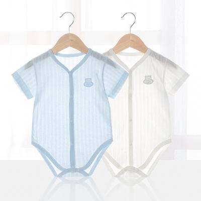 China Spandex/Cotton Newborn Baby Bodysuits For Boy Girl Summer Outwear Lightly Casual Short Sleeve Toddler Kids Overalls Kids Clothes for sale