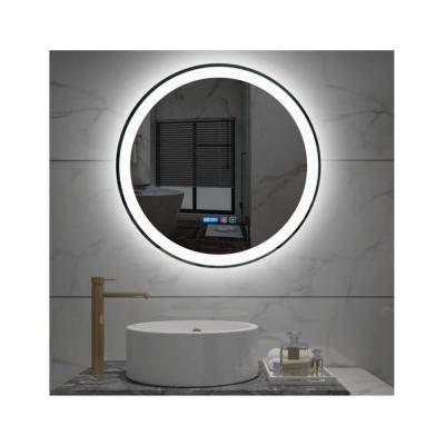 China Customizable Enlarging Bathroom LED Makeup Mirror Diameter 80cm Ordinary Style / Frameless Round Bathroom Smart Mirror for sale