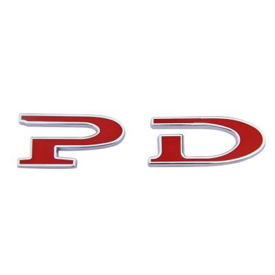 China Topfit Customized Metal PD Sticker Badges for Tesla Model S-Includes P and D for sale