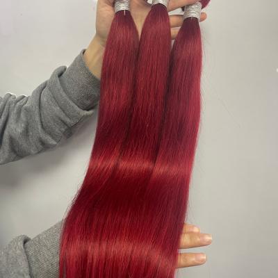 China Silky Straight Wave Brazilian Virgin Hair Distributor Cuticle Aligned Burgundy To Double Weft Straight Bundles With Headband for sale