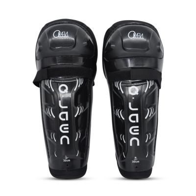 China PE Professional Black Universal Adult Shell Sports Hockey Shin Guards Hard Shin Pad Universal Child for sale