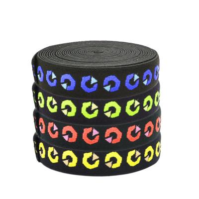 China Custom Jacquard High Tenacity Woven Polyester Elastic Decorative Woven Decorative Elastic Webbing Webbing for sale