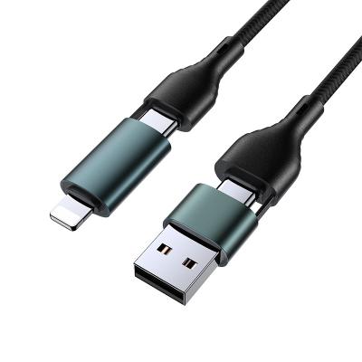 China Etc.electronic Mobile Phone Product 4 In 1 USB Cable Type C Cable For iPhone 13 12 11 Pro Max 3 In 1 USB C Cable PD 3A For Samsung Xiaomi USBC Charger Cord for sale