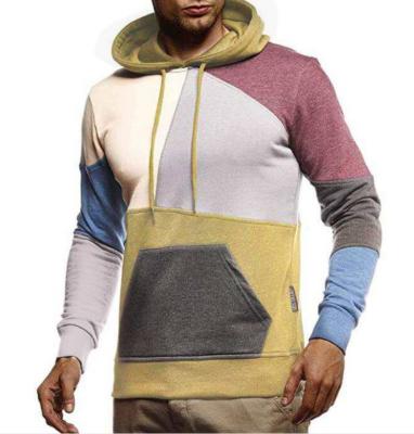 China 2021 autumn/winter style combination color sweater hooded sweater color block and hooded casual coat color block for sale