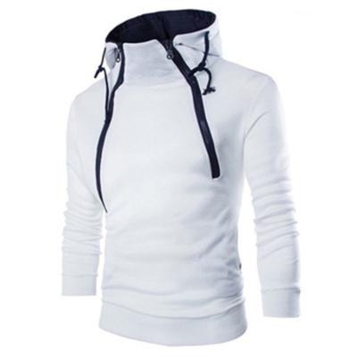 China 2021 Solid Color Block Semi-Zipper Stand Collar Sweatshirt Solid Color Brushed Sports Sweatshirt Men's Coat for sale