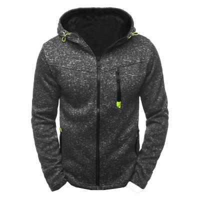 China 2021 Men's Windproof Hooded Fleece Multi-zipper Sweatshirt Jacquard Sportswear Hooded Coat Cardigan Coat for sale