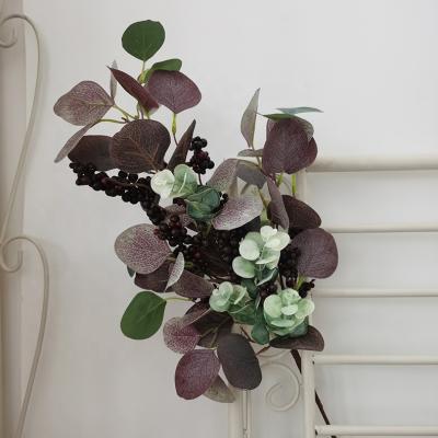 China Exclusively Handcrafted Easter Decor Artificial Eucalyptus Leaves Pick With Berries Sprout Wedding Decorative Artificial Flower for sale