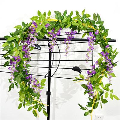 China Home.Party.Restaurant.Bar.Hotel.Wedding Fast Delivery White Artificial Flower Garland Hanging Wisteria Vine For Wedding Garden for sale