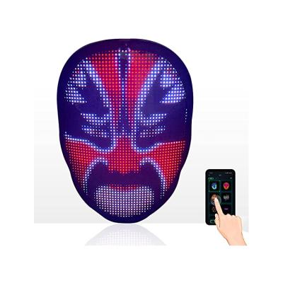 China Festival Celebration Bluetooth RGB LED Face Mask Transform Lighting Up Programmable Party For Costumes Cosplay Masquerade Props Halloween Decor for sale