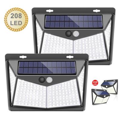 China Garden 208 LED Solar Power PIR Motion Sensor Wall Light Outdoor Garden Lamp Waterproof Solar Led Outdoor Light Outdoor Led Light for sale