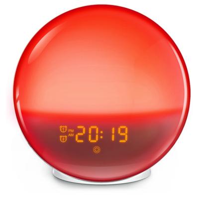 China Wake Up Light Sunrise Alarm Clock Wake Up Light - Light Alarm With Sunrise/Sunset Simulation Dual Alarms 7 Color Atmosphere Lamp for sale