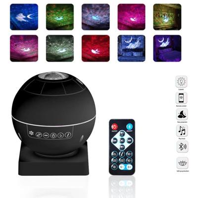 China New Modern Starry Sky Night Light Projector Sound Remote Control Rotate Water Wave LED Star Galaxy Projection For Room Party Decor Lamp for sale