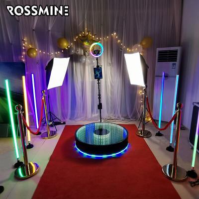 China solid & 2022 New Stable Adjustable Metal + Tempered Glass Photobooth 360 Photo Booth 100cm Party 360 Photo Booth Metal Mirror 360 Photo Booth 100cm Material Glass for sale