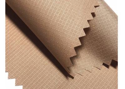 China 0.15 Grid 240t 75d*75d poly pongee Khaki color anti-velvet coating waterproof workwear fabric for sale