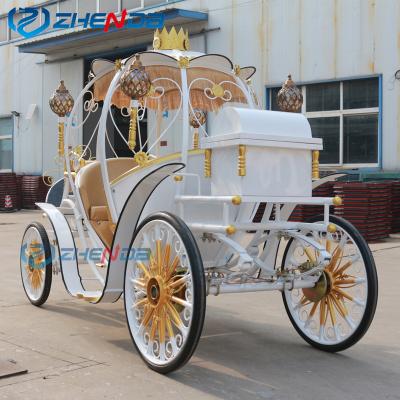 China Q235B Steel Structure Golden Frame Cinderella Pumpkin Carriage, Wedding Props Decoration Large Background Pumpkin Royal Carriage for sale