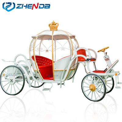 China Wedding Amusement Park Photography Party Event Decoration Elegant And Comfortable White European Popular Pumpkin Sightseeing Trolley Rides Classic Wedding Or Sightseeing Trolley Photography Props for sale