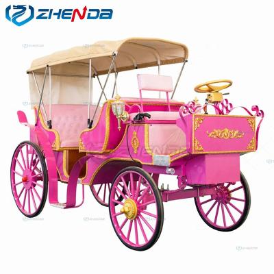 China Q235B Steel Structure Frame Sight Cute Princess Powder Dream Wedding Car Carriage Guided Horse Cart (Customization Accepted) for sale