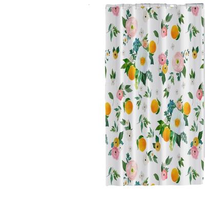 China New Insulated Shower Curtain 3D Digital Printing Snowflake Fruit Pattern Printed Shower Curtain for sale