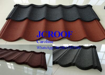 China Mixed Color Aluminum Zinc Stone Coated Metal Shingles Green Red Black for sale