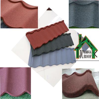 China Building Material Stone Coated Metal Shingles color stone chips customized Milano tiles for sale