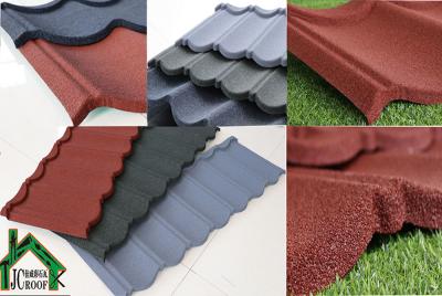 China Building mateiral Stone Chip Coated Metal Roof Tiles 0.38mm - 0.50mm Thickness for sale