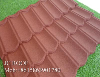 China Colorful Stone Chip Coated Metal Roof Tiles / Steel Roofing Tile Sheet for sale