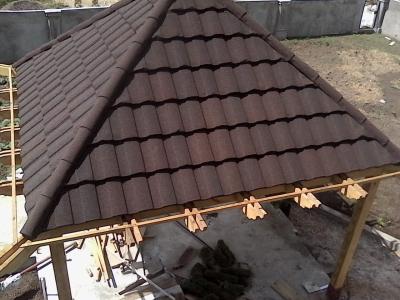 China Economic 30 years guarantee stone chip coated steel roof tiles for sale