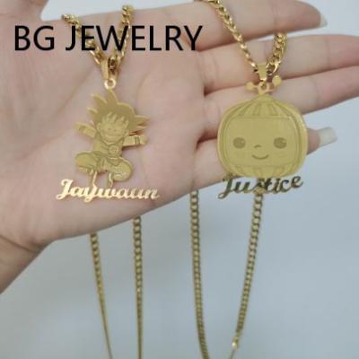 China CLASSIC Custom Photo Necklaces For Women Jewelry Stainless Steel Men Personalized Custom Any Character With Name Necklace Pendants for sale