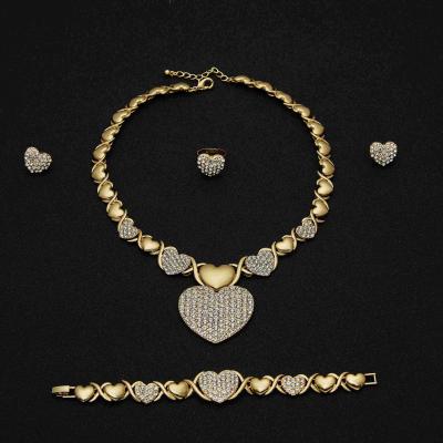 China 2021 TRENDY african high quality gold plating jewelry set 18k gold jewelry women jewelry set for sale