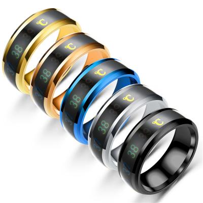 China New Technology FASHIONABLE Design Customized Temperature Titanium Steel Smart Ring for sale