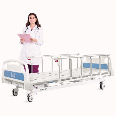 China A3k Economic Hospital ICU Medical Equipment Available Casters 3 Cranks Multifunctional Foldable Treatment Bed for sale