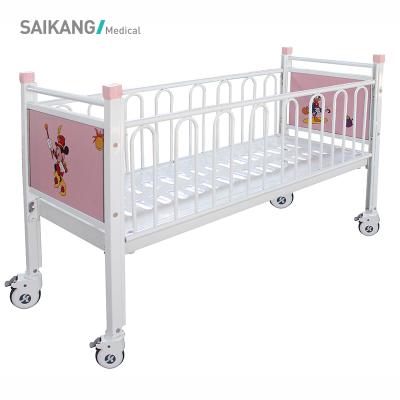 China X03-1 Function Babies Metal Economic Simple Modern Pediatric Adjustable Bed Manual Children's Hospital Bed With Casters for sale