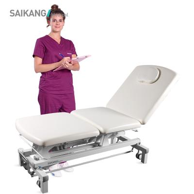 China X27 SAIKANG 3 Function Available Adjustable Examination Couch Bed Stainless Steel Medical Clinic Adjustable Electric Patient Examination Table for sale